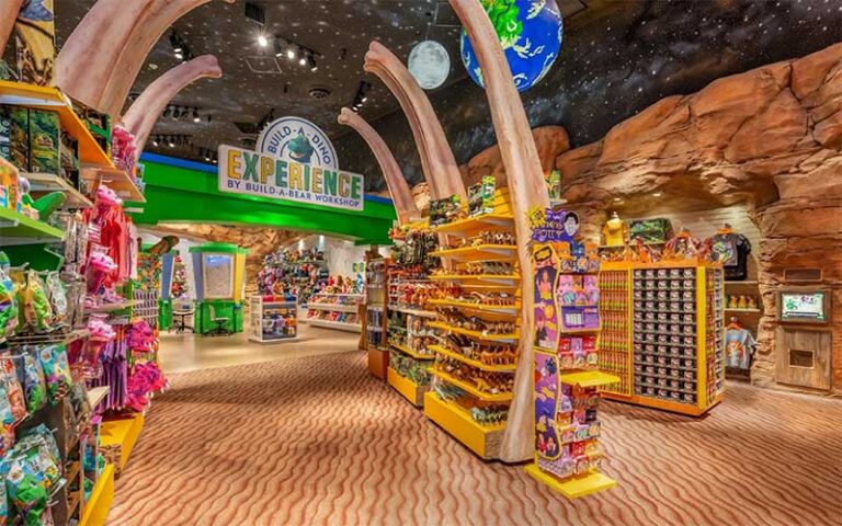 store with shelves and build a dino at t rex cafe disney springs orlando