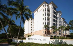 daytime hotel exterior with trees at marriotts ocean pointe palm beach shores