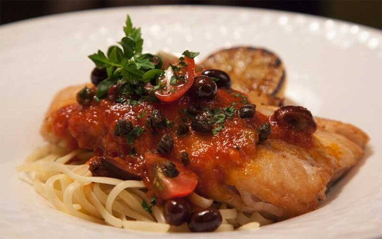 fish fillet pasta with capers at the italian restaurant the breakers palm beach