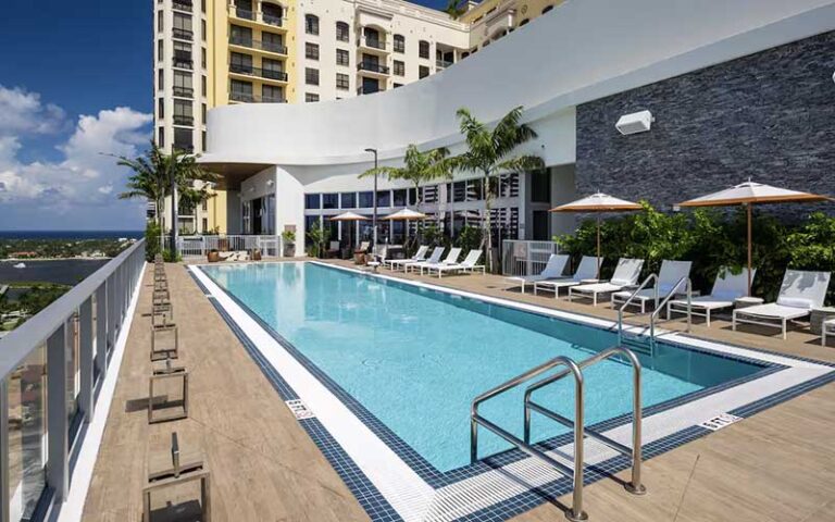 rooftop pool with city view at canopy by hilton west palm beach downtown