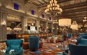 speakeasy era hotel lounge interior at hmf the breakers palm beach