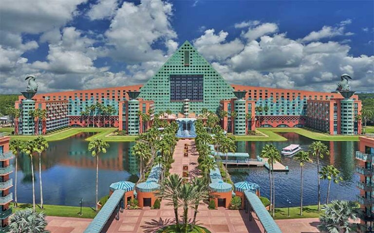 aerial daytime view of exterior front at walt disney world dolphin resort orlando