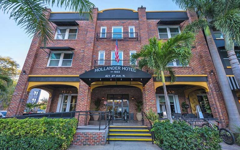 bricked front of downtown building at hollander hotel st pete