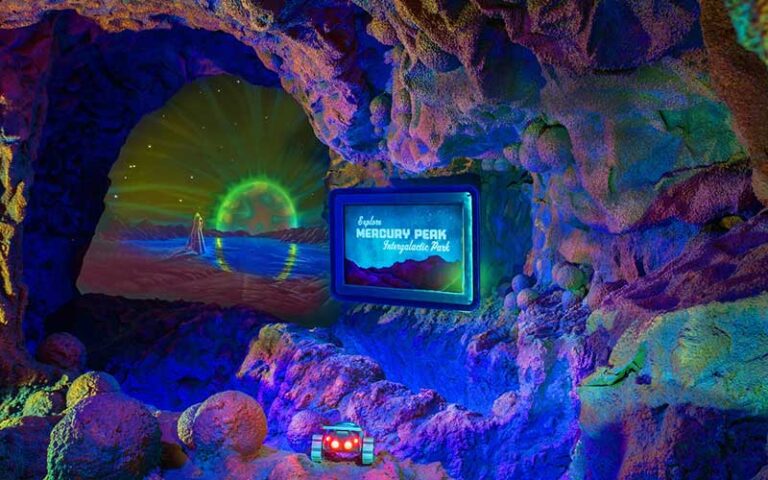 colorful view of alien planet on space mountain at magic kingdom walt disney world resort orlando