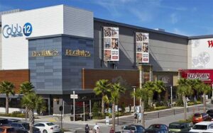 daytime exterior of mall with theater and restaurant signs at countryside mall clearwater