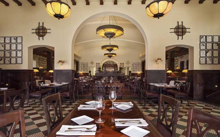 dining room with early century decor at the brown derby at hollywood studios walt disney world resort orlando