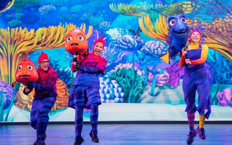 dory and friends on stage at finding nemo big blue beyond at animal kingdom walt disney world resort orlando
