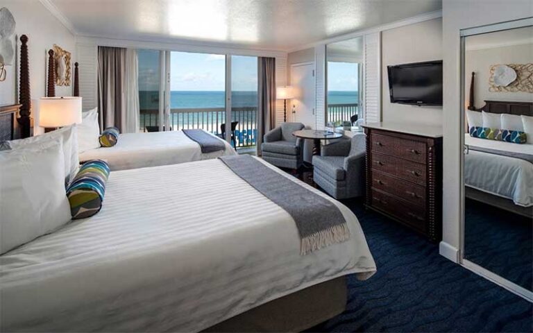 double king bedroom with ocean view at island grand resort st pete beach