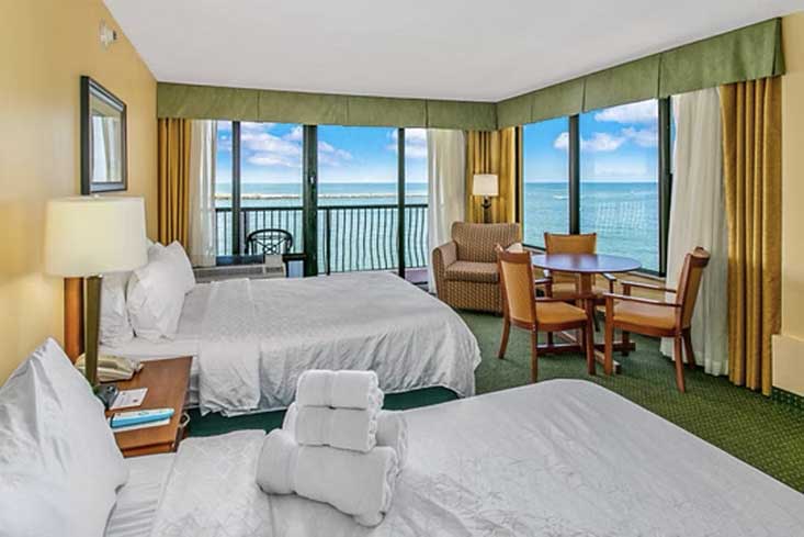 double queen room with ocean views at holiday inn suites clearwater beach
