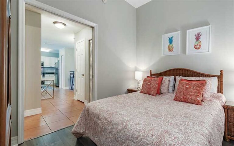 large bed bedroom suite at madeira bay resort st pete