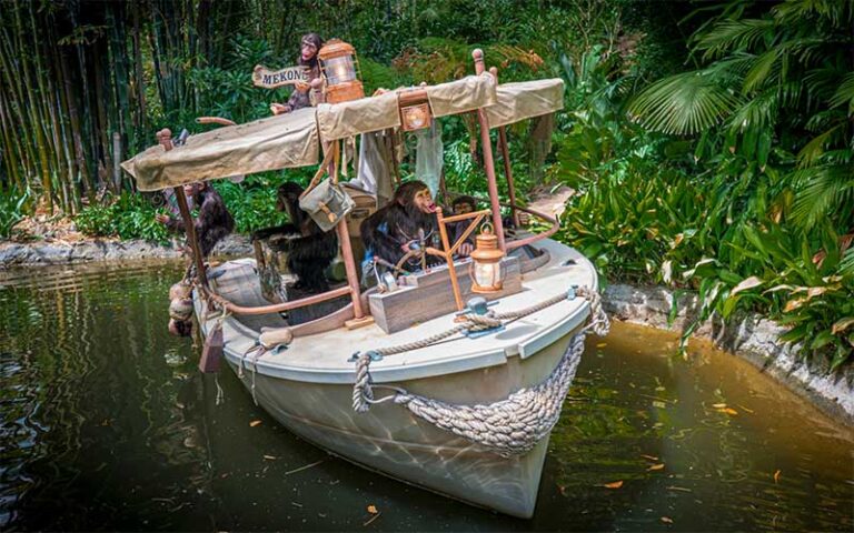 monkeys on boat at jungle cruise at magic kingdom walt disney world resort orlando