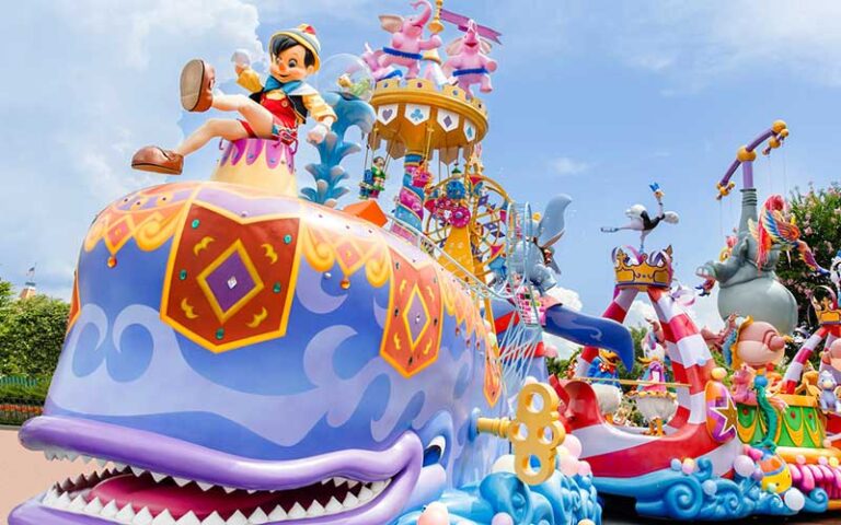 pinocchio whale float at festival of fantasy parade at magic kingdom walt disney world resort orlando