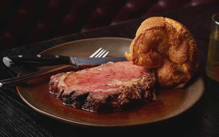 plated prime rib at the edison at disney springs orlando