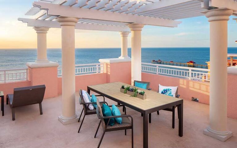 rooftop ocean view seating under pergola at hyatt regency clearwater beach resort and spa