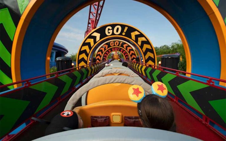 start of coaster with go signs on slinky dog dash at hollywood studios walt disney world resort orlando