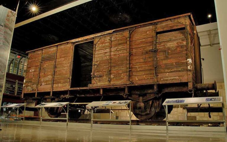 train boxcar in exhibit space at the florida holocaust museum st pete