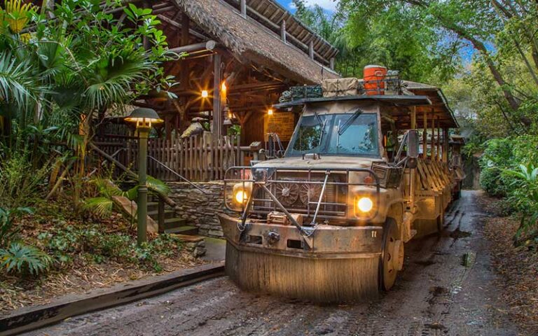 truck at loading dock on kilimanjaro safaris at animal kingdom walt disney world resort orlando