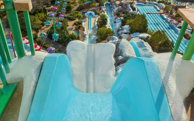 view from top of slide on summit plummet at blizzard beach water park walt disney world resort orlando