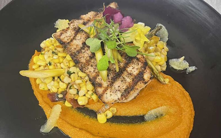baked tuna with compote at the fire restaurant winter haven