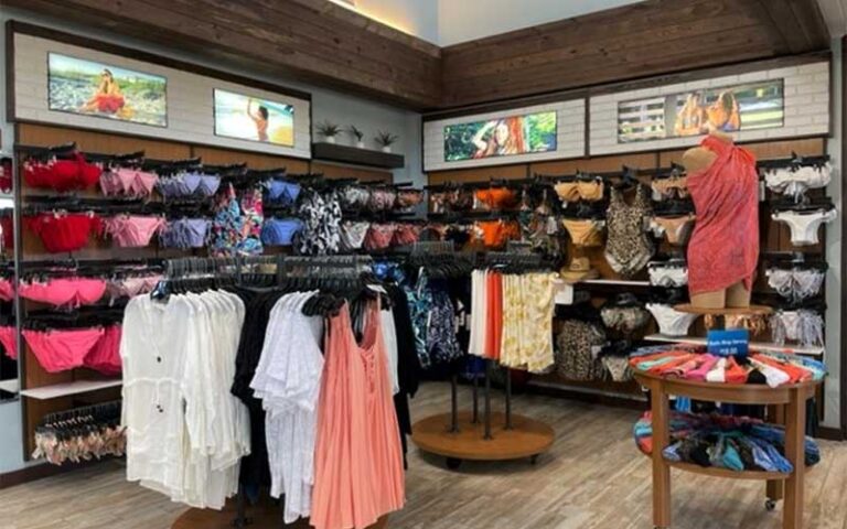 beach apparel in store area at ron jon surf shop pensacola beach