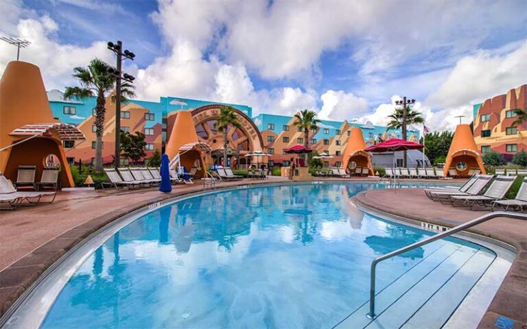 cars movie themed pool area at art of animation resort walt disney world orlando