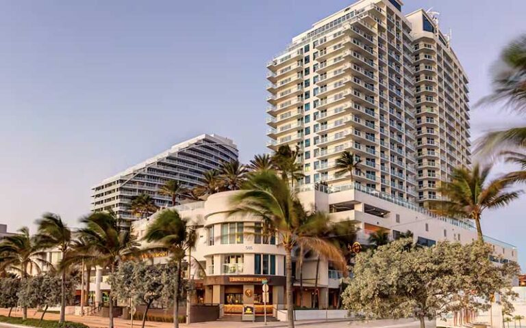 hotel view from beach at hilton fort lauderdale beach resort
