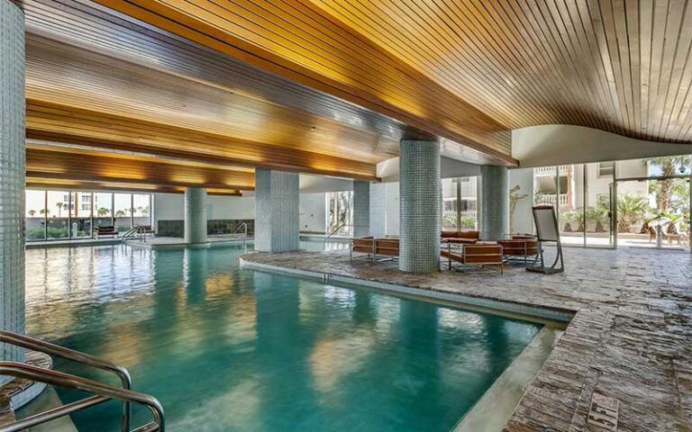 indoor pool with mediterranean decor at beach club resort spa pensacola