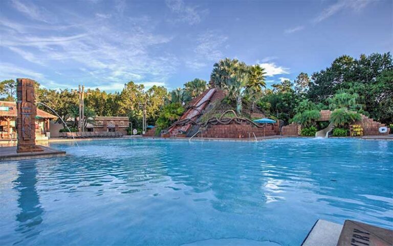 mayan themed pool with slide at coronado springs resort walt disney world orlando