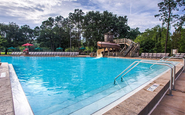 outdoor pool area with slide at campsites at fort wilderness resort walt disney world orlando