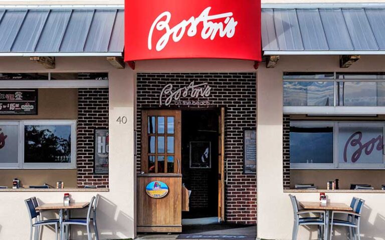 street front exterior with sign and entrance at bostons on the beach delray beach