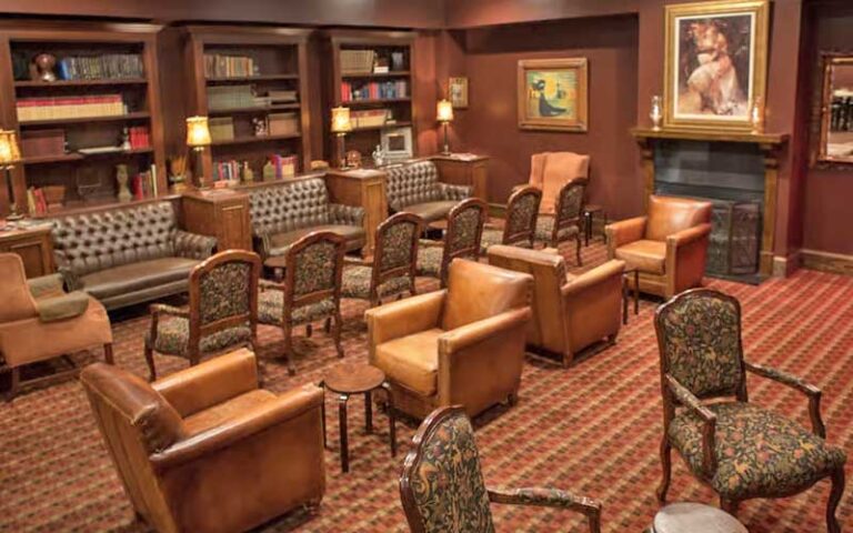 lounge area with leather seating at firefly panama city beach