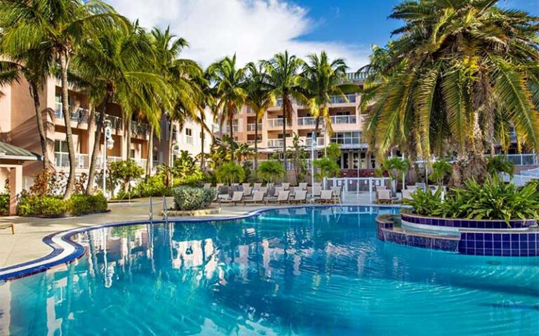 large curvy pool with palms and loungers at doubletree by hilton grand resort key west