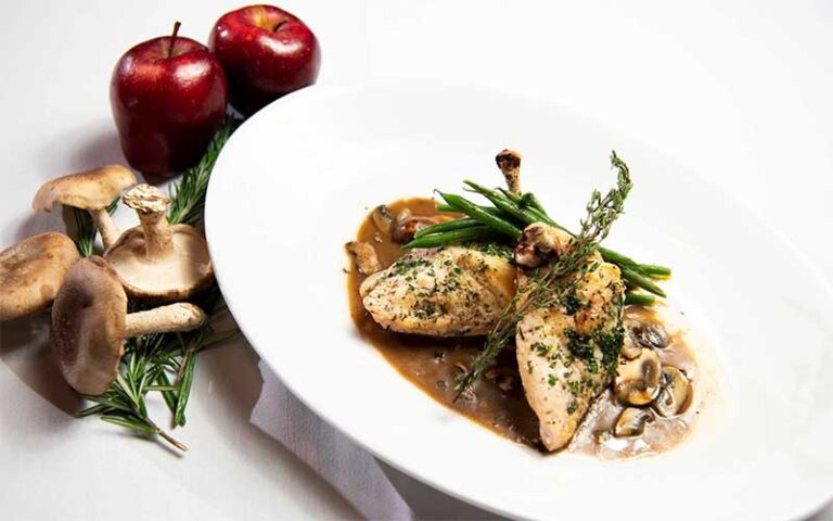 chicken asparagus dish at meating street seafood steakhouse port st lucie