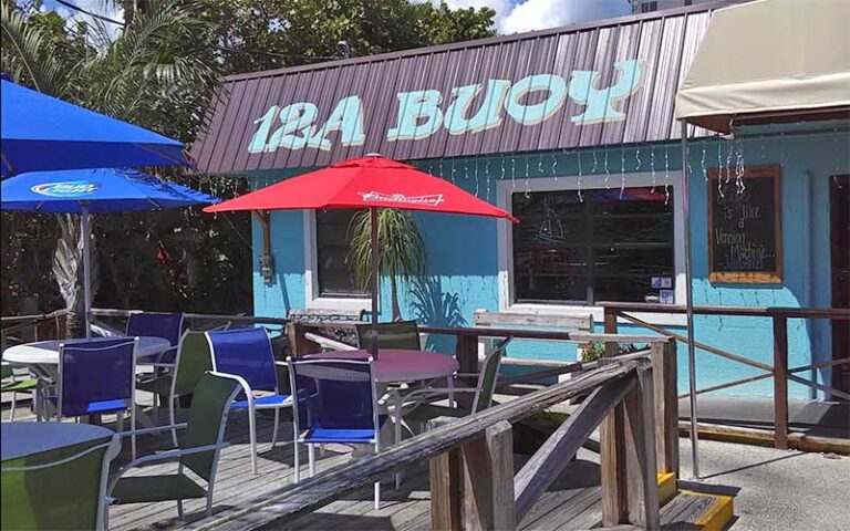 exterior of restaurant with patio at 12a buoy fort pierce
