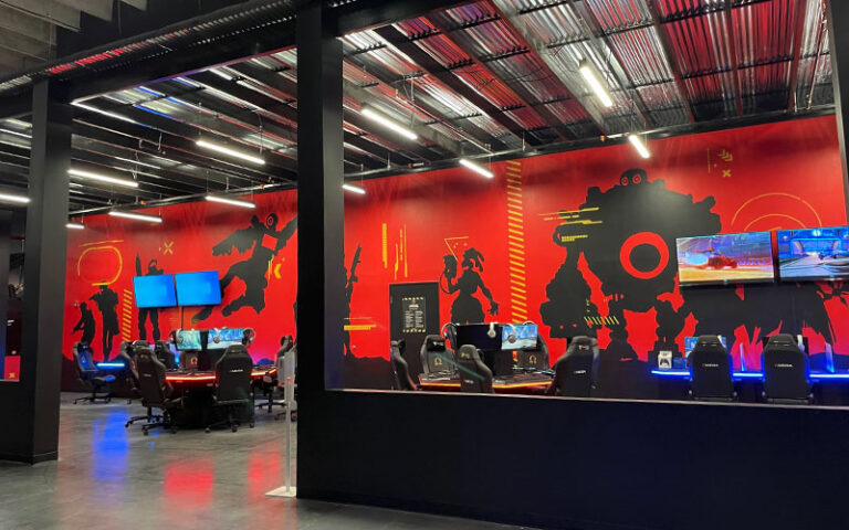 gaming center with vr sets and screens at route 7 karting entertainment rockledge