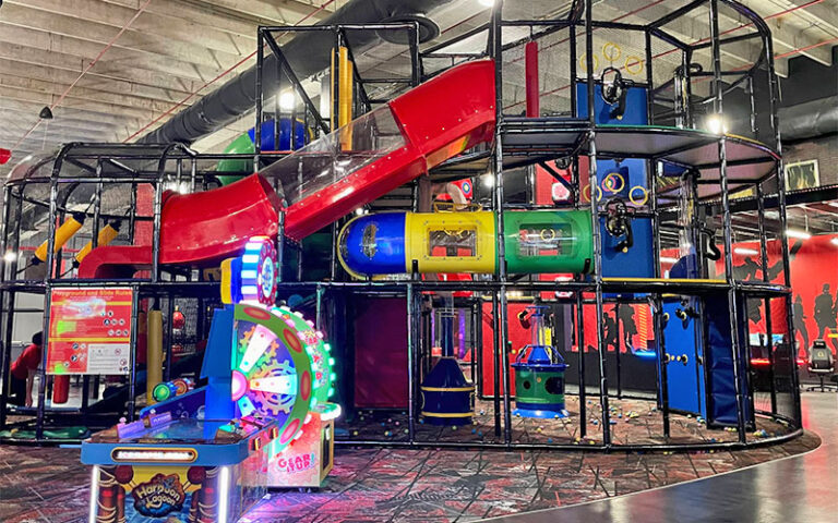 kids climbing area with arcade games at route 7 karting entertainment rockledge