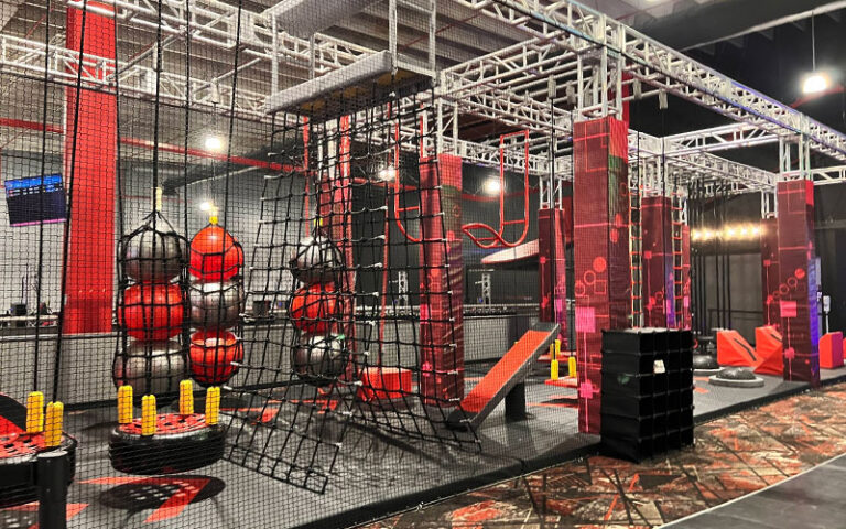 ninja obstacle course with nets at route 7 karting entertainment rockledge