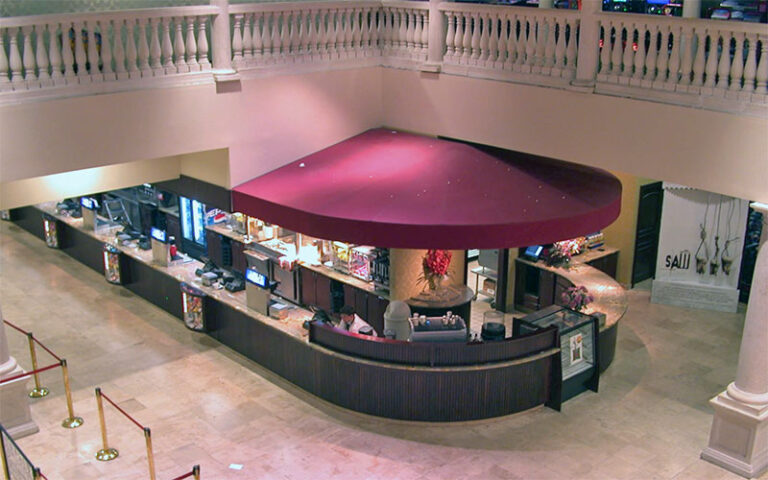 view from loft of snack bar and marble floored lobby at premiere theaters oaks 10 melbourne