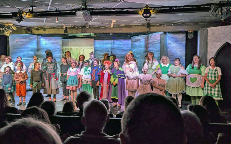 wizard of oz cast of kids on stage at amelia musical playhouse fernandina beach