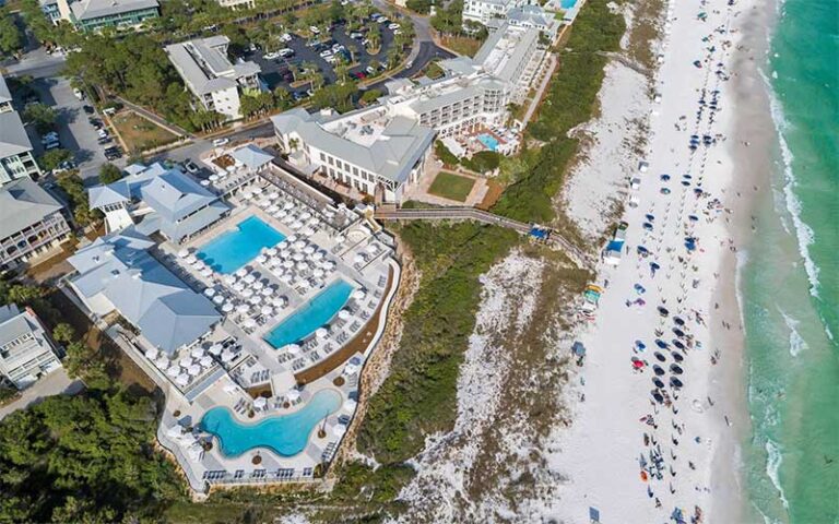 aerial view of resort complex with beach at watercolor inn santa rosa beach 30a