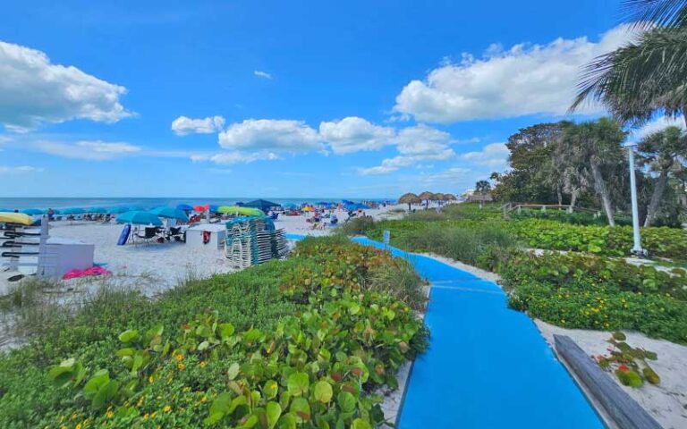 beach access path with recreation rentals at lowdermilk park naples