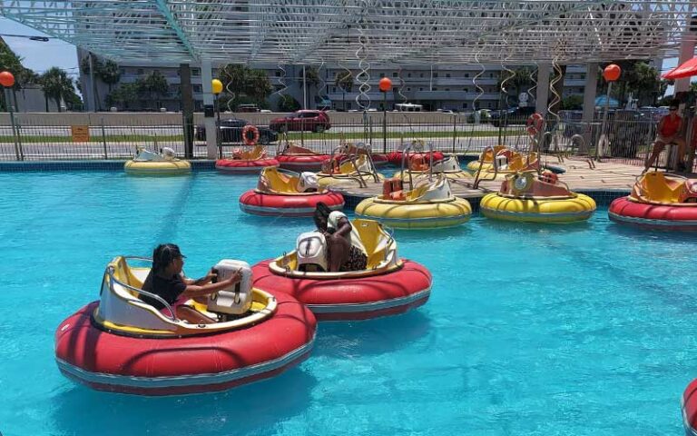 bumper boats in pool at the track family fun park destin