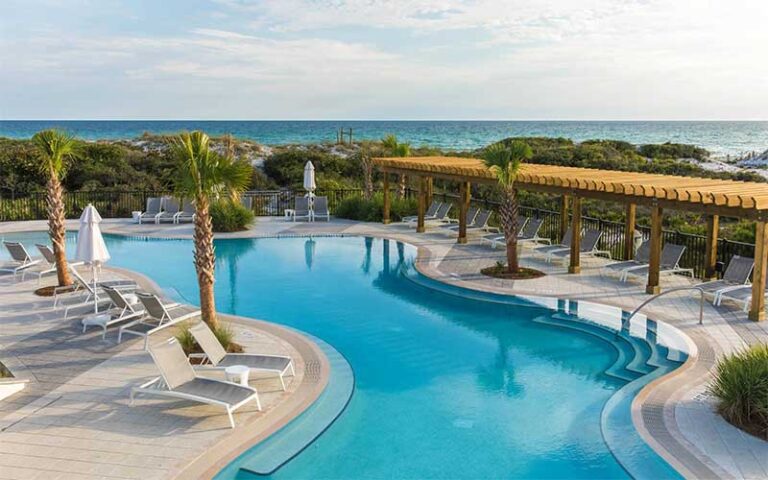 curvy pool with cabanas and beach access at watercolor inn santa rosa beach 30a