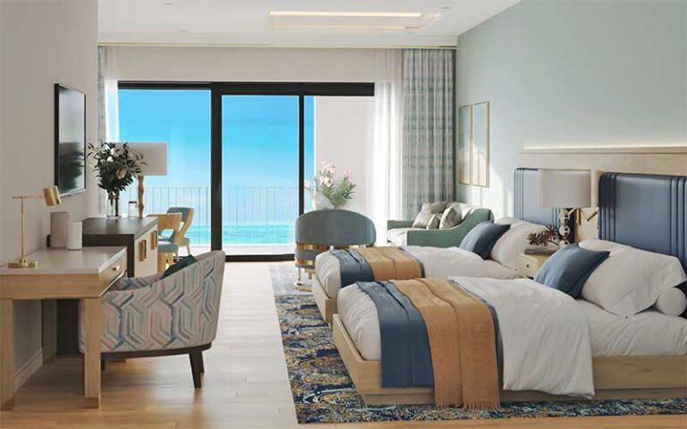 double king suite with ocean view balcony at emerald grande at harborwalk village destin