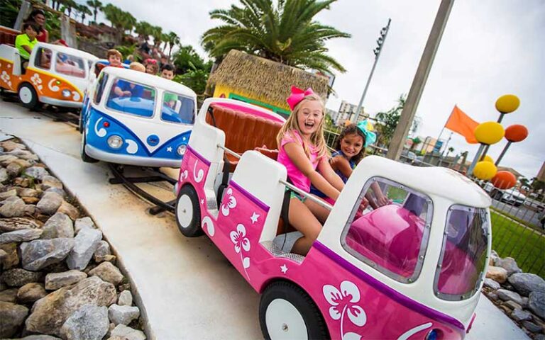 kids laughing in coaster ride at the track family fun park destin