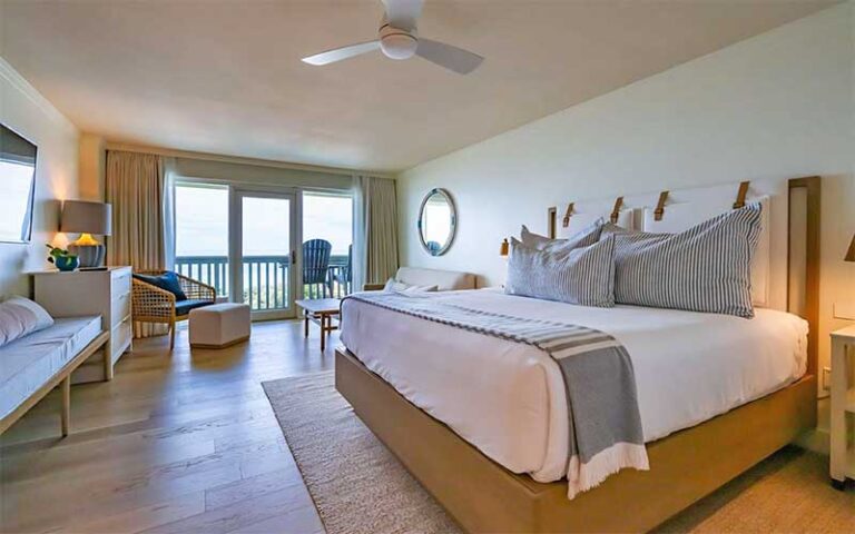 king bed guestroom with ocean view balcony at watercolor inn santa rosa beach 30a