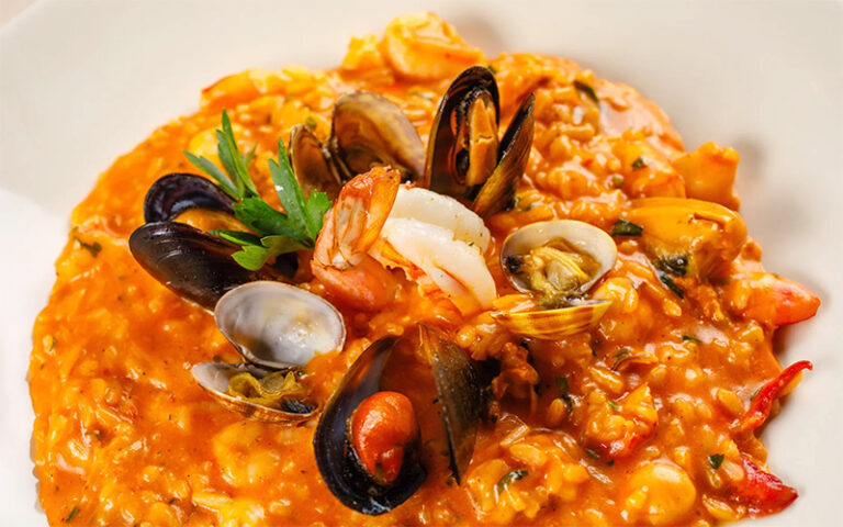 mussels and clam risotto at caffe milano naples