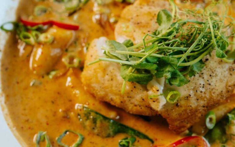 pan seared halibut entree at cafe thirty a santa rosa beach