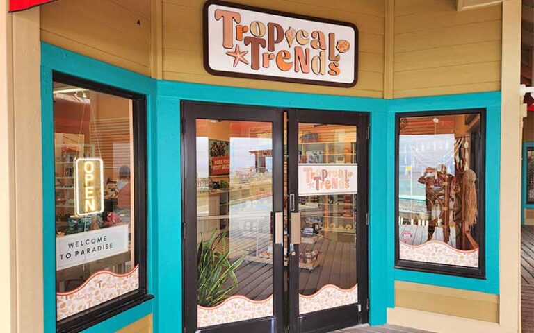 store front of tropical trends shop at the boardwalk at okaloosa island