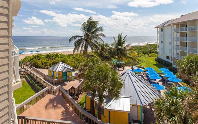 view from balcony of beach cabanas at marriott hutchinson island beach resort golf marina stuart